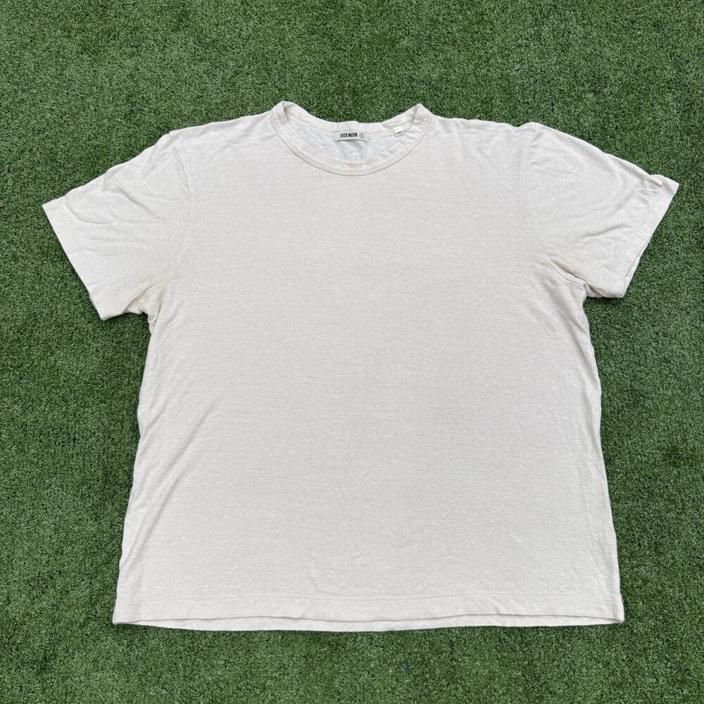 Buck Mason Men's XL Slub Crewneck T-Shirt Natural Off White Short Sleeve USA